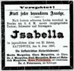 Death notice in Neue Frei Presse, 11.6.1897
