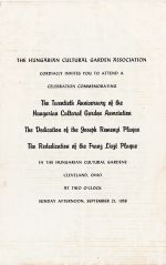 Joseph Remenyi, Dedication Ceremony, Page 1